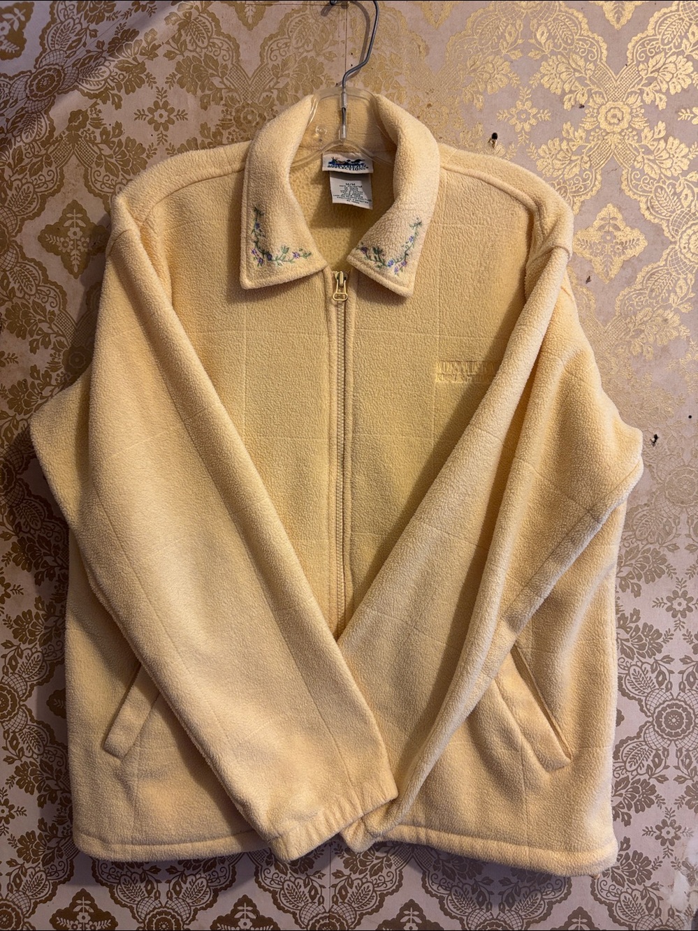 Vintage Northern Reflections Butter Yellow Fleece Full Zip Jacket Medium